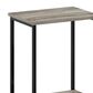 HOMLUX 2-Tier Metal Frame End Table with Open Shelf in French Oak Grey and Black (Set of 2), , large
