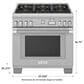 Thermador 36" Pro Grand Dual Fuel Range with 6 Burners in Stainless Steel, , large