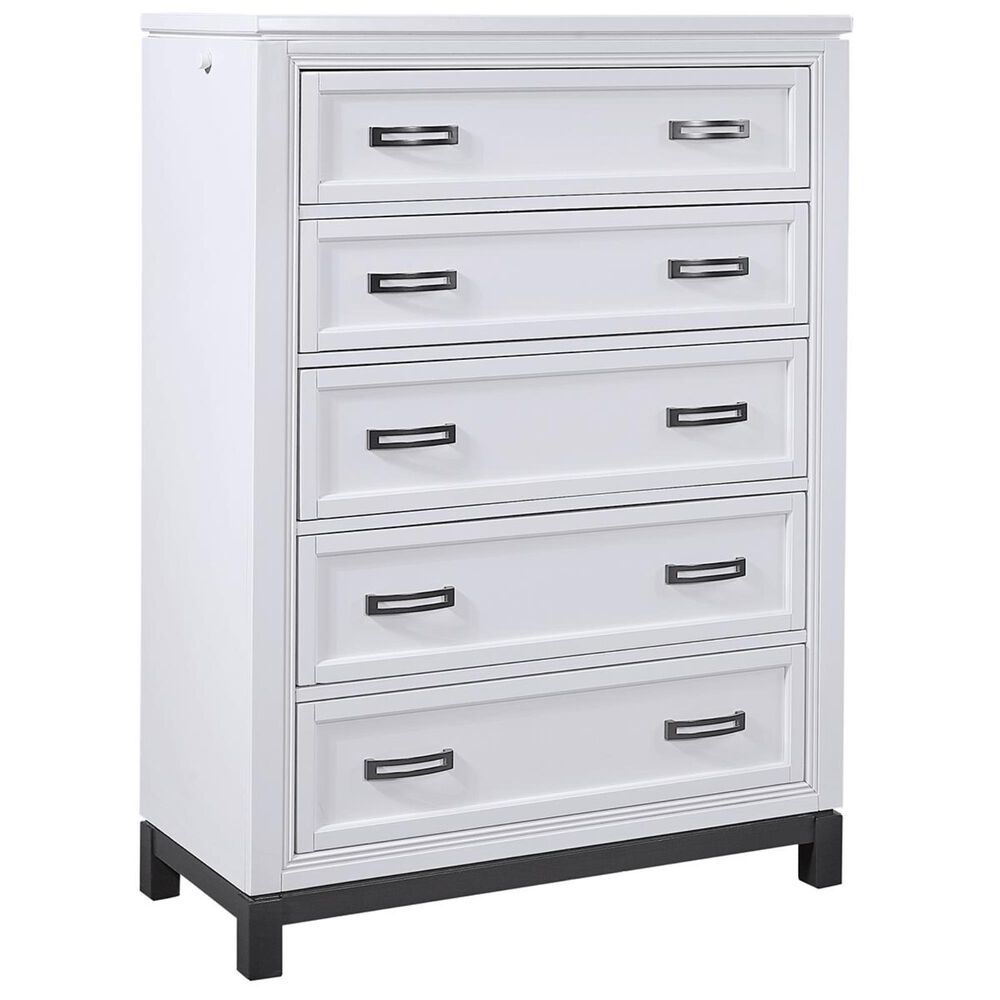 Riva Ridge Hyde Park 5 Drawer Chest in White, , large