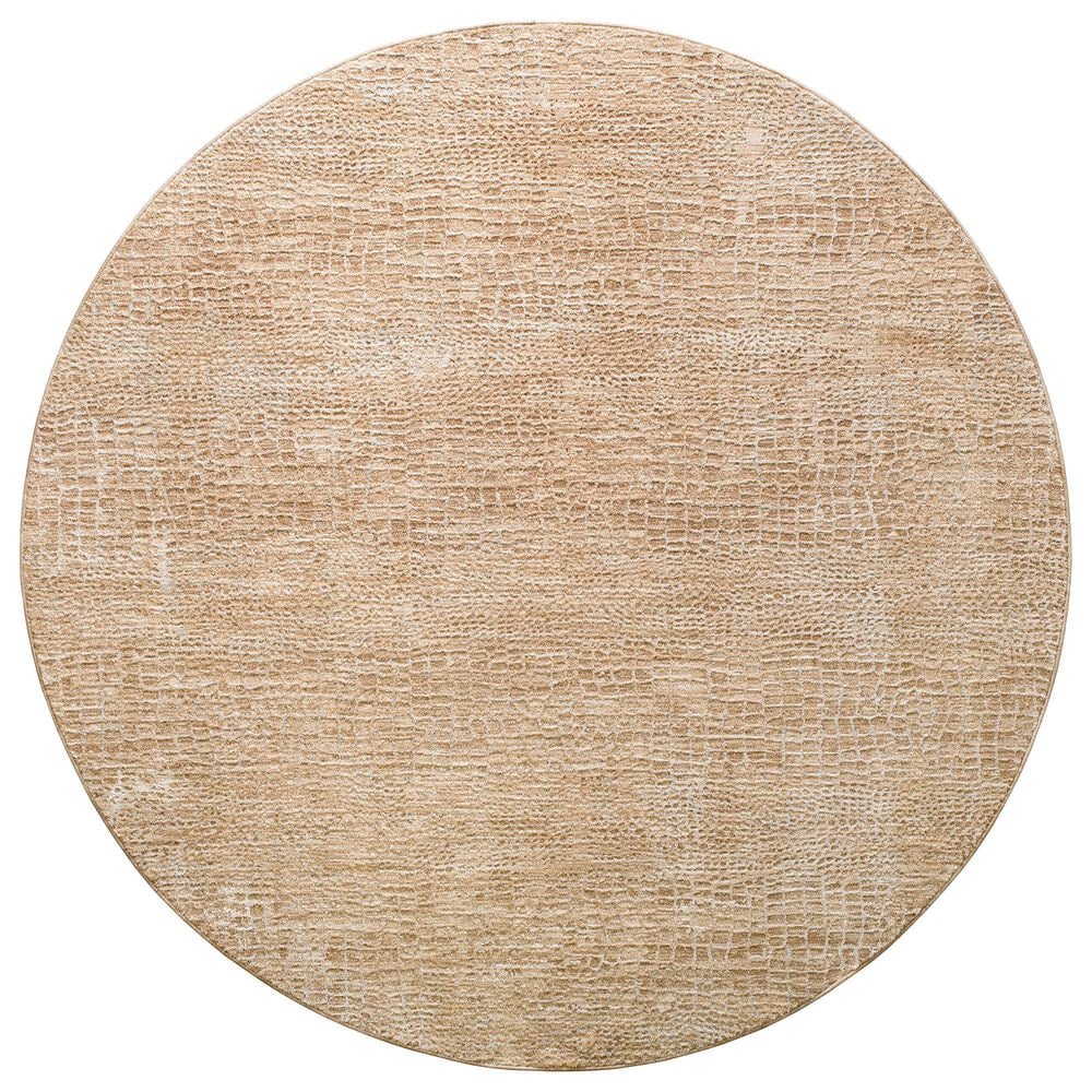 Surya Masterpiece Light Gray, Beige, Tan and Medium Brown 5"3" Round Area Rug, , large