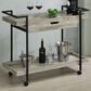 Pacific Landing Ventura Storage Bar Cart in Grey Driftwood and Black, , large