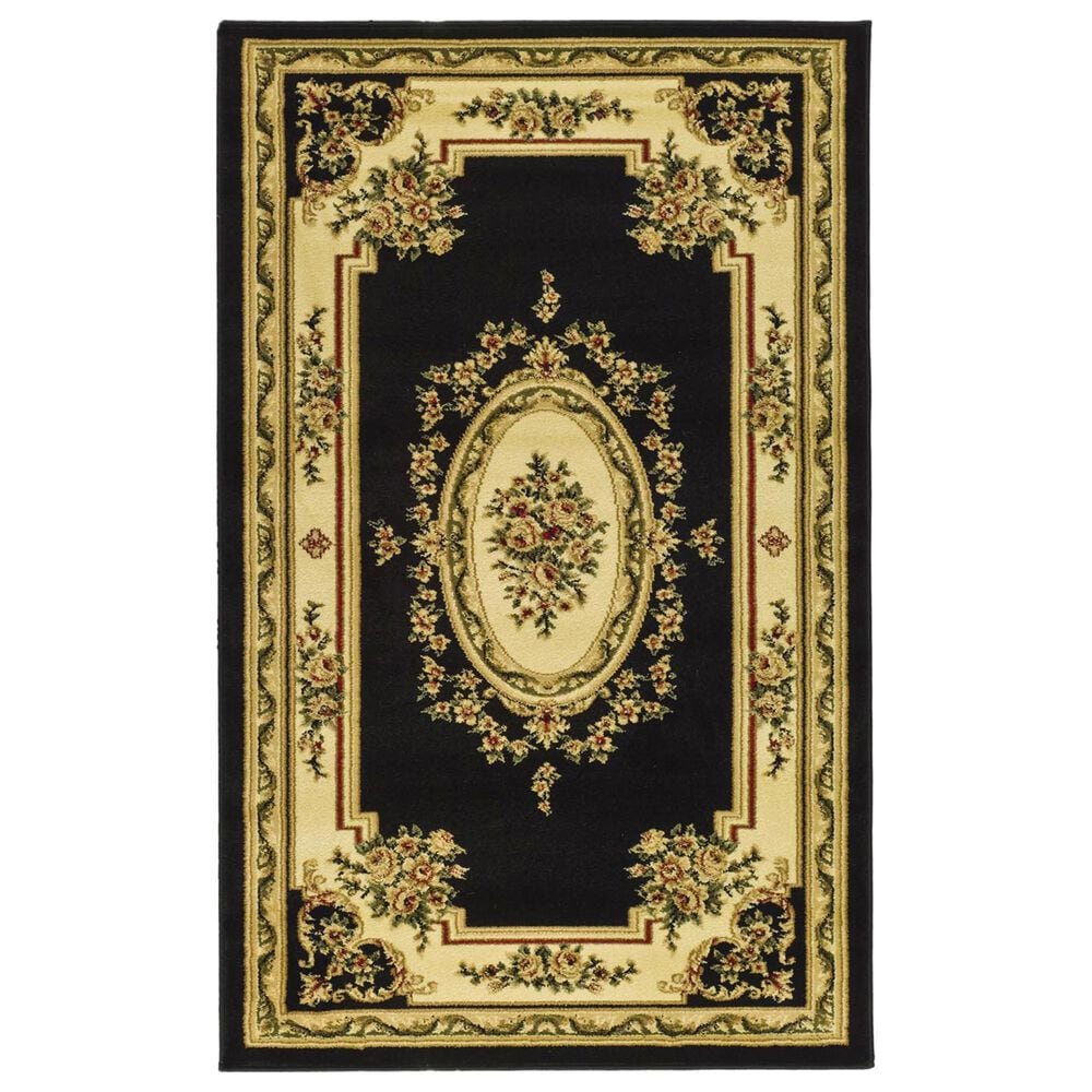 Safavieh Lyndhurst LNH218 3"3" x 5"3" Black and Ivory Area Rug, , large