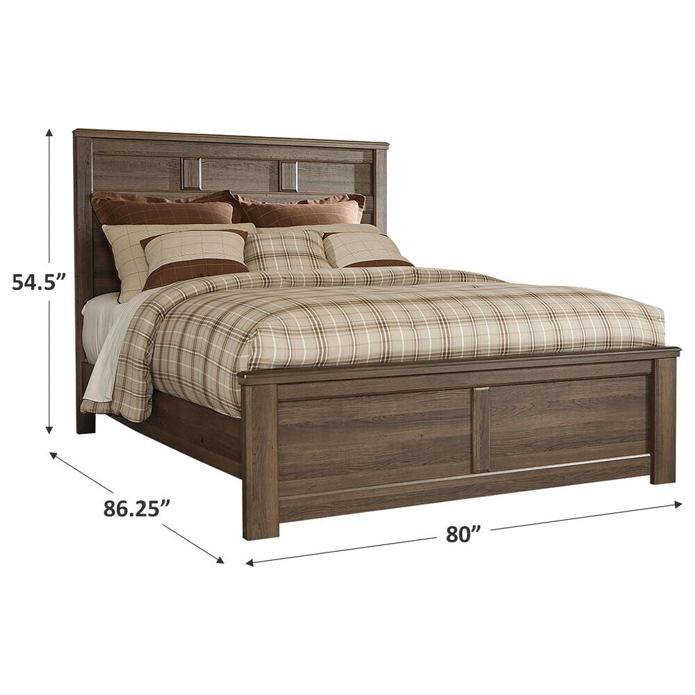 Ashley Juararo King Panel Bed in Dark Brown, , large