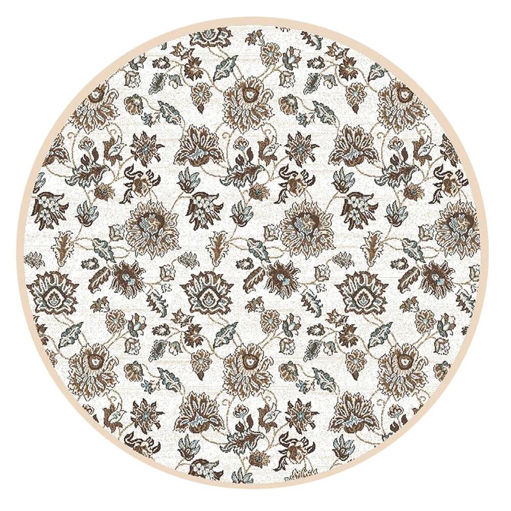 Radici USA Pisa 3475A 7'10" Round Bone Area Rug, , large