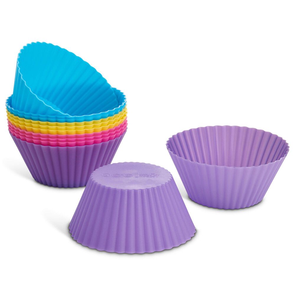 Mrs. Anderson&#39;s Baking Silicone Baking Cups in Blue, Lavender, Yellow and Pink &#40;Set of 12&#41;, , large