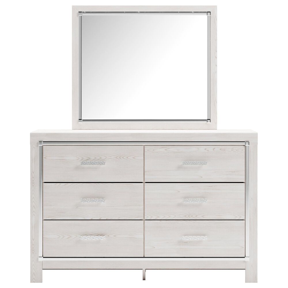 Ashley Altyra 5 Piece Twin Panel Bedroom Set in White with LED Headboard, , large
