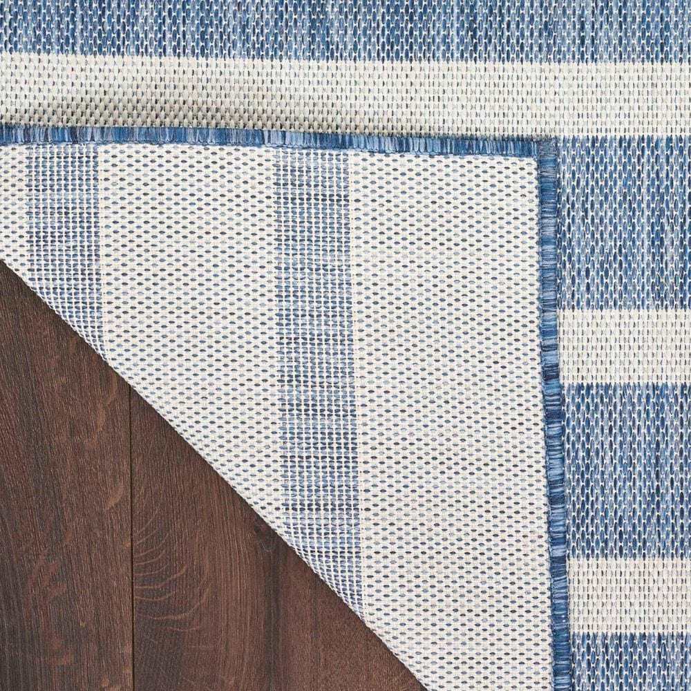 Nourison Positano POS03 Navy and Ivory 2&#39; x 6&#39; Indoor/Outdoor Runner, , large