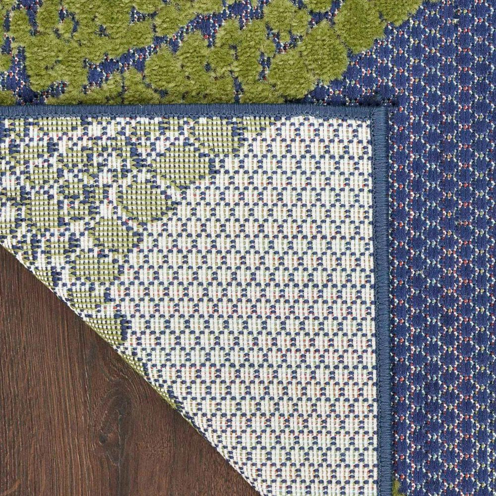 Nourison Aloha 2&#39; x 6&#39; Blue and Multicolor Indoor/Outdoor Runner, , large