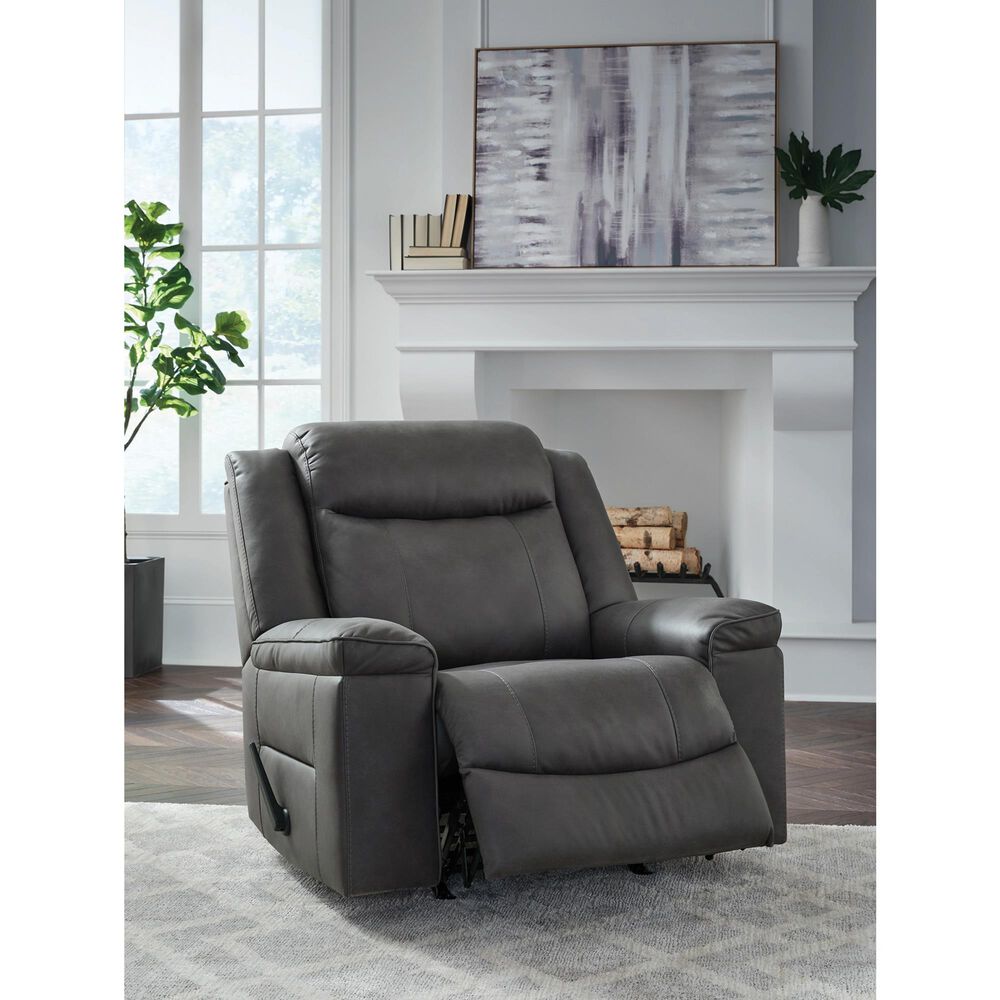 Ashley Status Check Manual Rocker Recliner in Shadow, , large
