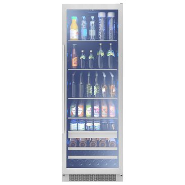 Zephyr 24" Full Size Single Zone Beverage Cooler in Black and Stainless Steel, , large