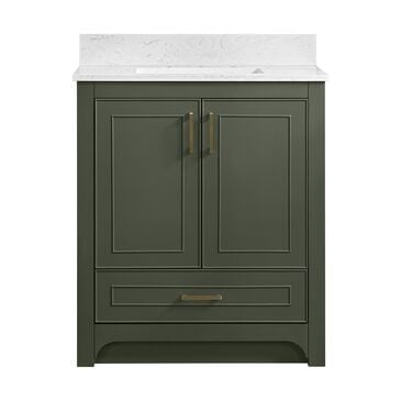37B Lucerne 30" Single Bathroom Vanity in Deep Olive Green with Marble Top and Backsplash, , large