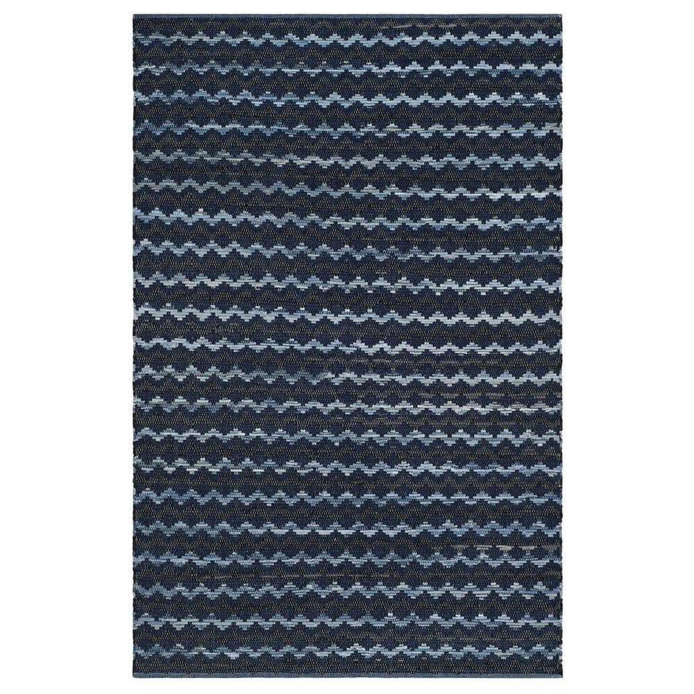 Safavieh Montauk 6" x 9" Turquoise, Navy Blue and Black Area Rug, , large