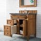 James Martin Vanities Brittany 30" Single Bathroom Vanity in Saddle Brown with 3 cm Parisien Bleu Quartz Top and Rectangular Sink, , large