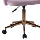 Impressions Vanity Maya Swivel Vanity Chair with Pink Cushion in Gold, , large
