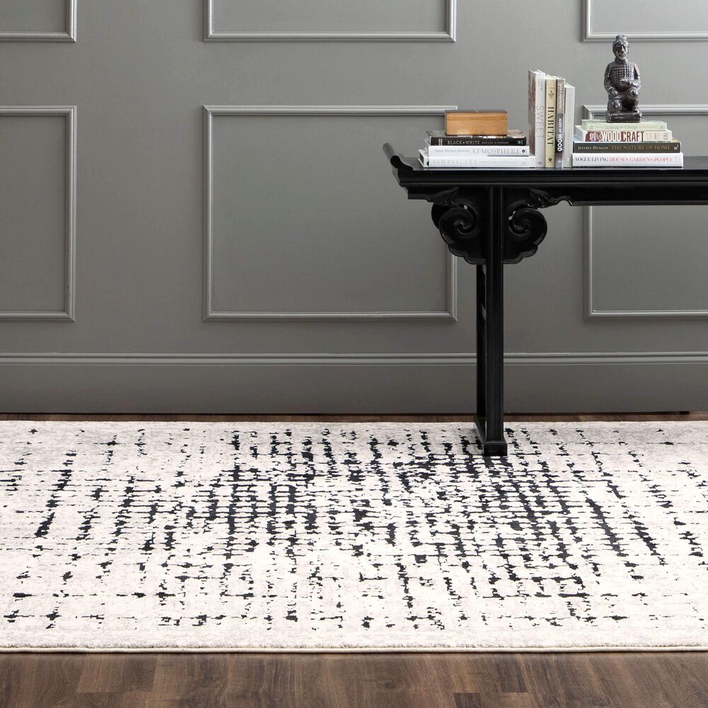 Karastan Epiphany Flux Screen 5&#39;3&quot; x 7&#39;10&quot; Alabaster Area Rug, , large