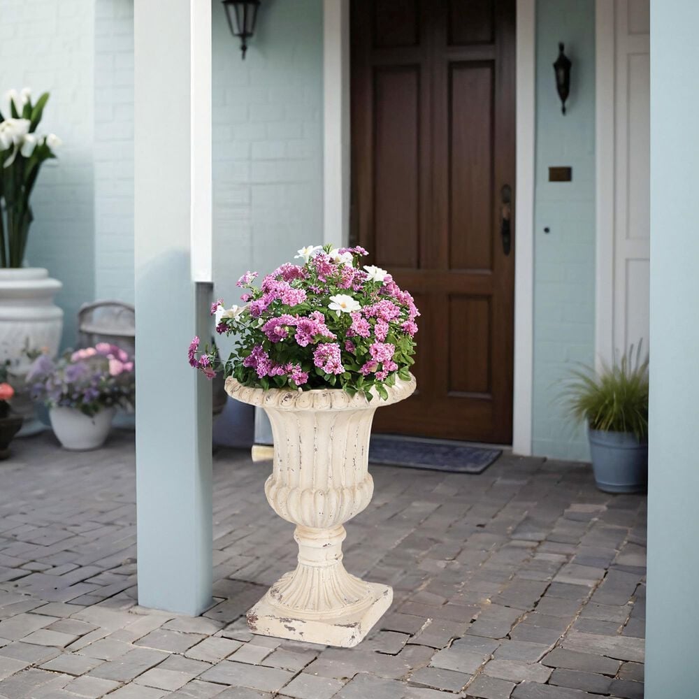 Hearth and Haven Outdoor Garden Urn Planter in Antique White, , large