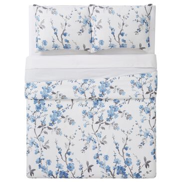 Pem America Cannon Kasumi Floral 3-Piece Full/Queen Comforter Set in White and Blue, , large