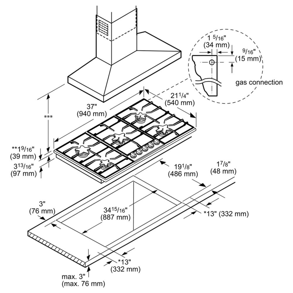 Thermador 36" Masterpiece Star Burner Gas Cooktop, ExtraLow Select