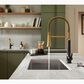 Kohler Tone Semi Professional Pull-Down Kitchen Sink Faucet in Matte Black and Modern Brass, , large