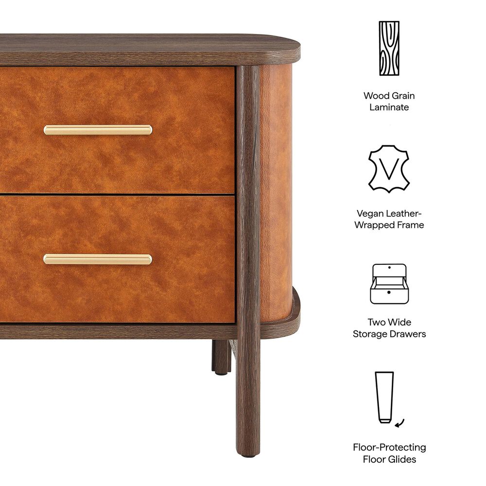 Modway Coralie 2 Drawer Nightstand in Walnut Tan, , large