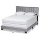 Baxton Studio Clare King Upholstered Panel Bed in Grey, , large