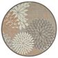 Nourison Aloha Floral 4" Round Natural Indoor/Outdoor Area Rug, , large