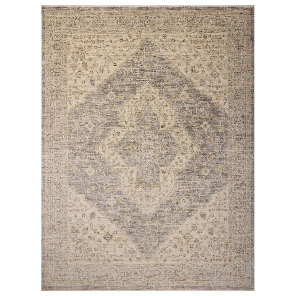 Magnolia Home Junie 5"3" Round Denim and Natural Area Rug, , large