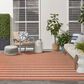 Nourison Positano POS03 Terracotta and Ivory 7" x 10" Indoor/Outdoor Area Rug, , large
