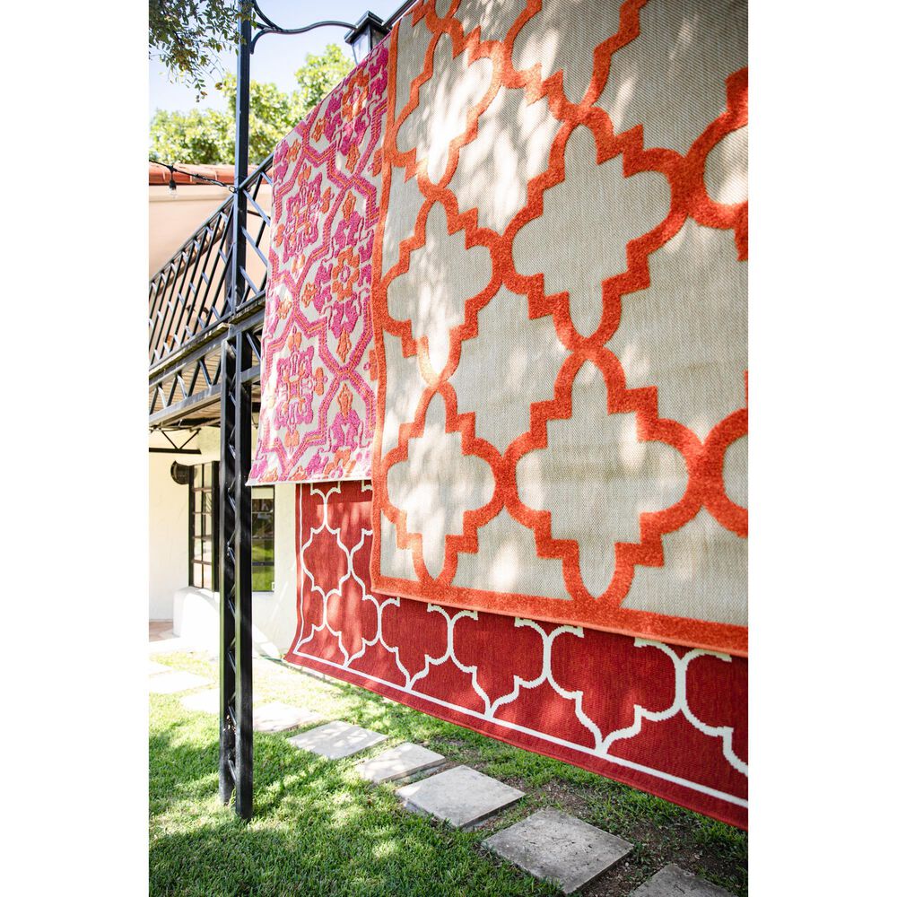 Oriental Weavers Cayman 660O 7'10" x 10'10" Sand/Orange Area Rug, , large