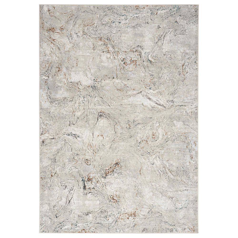 Nourison Glitz GLZ20 Grey and Multicolor 5"3" x 7"3" Area Rug, , large