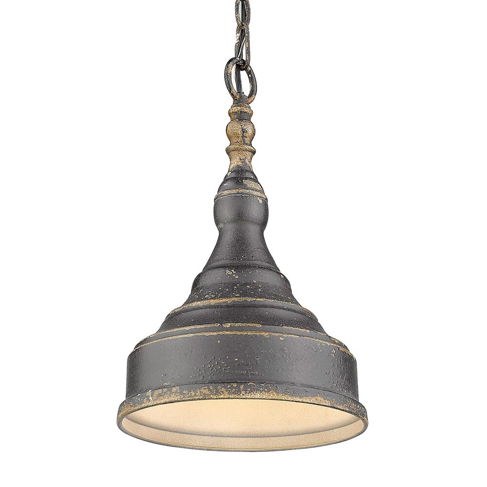 Golden Lighting Keating 1-Light Pendant in Antique Black Iron, , large