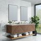 James Martin Vanities Marcello 72" Double Bathroom Vanity in Chestnut with 3 cm Eternal Jasmine Pearl Quartz Top and Rectangular Sinks, , large