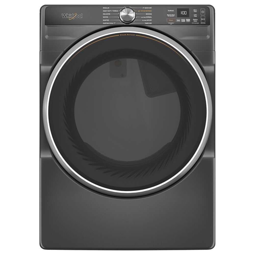 Whirlpool 5.0 Cu. Ft. Smart Front Load Washer and 7.4 Cu. Ft. Smart Gas Dryer Laundry Pair in Volcano Black, , large
