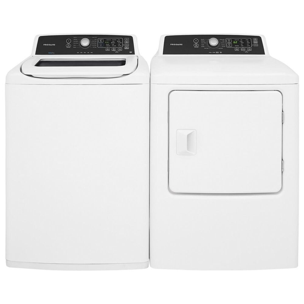 Frigidaire 4.1 Cu. Ft. High Efficiency Top Load Washer 6.7 Cu. Ft. Free-Standing Gas Dryer in White, , large