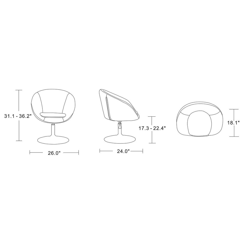 Dayton Hopper Adjustable Swivel Chair in Red, , large