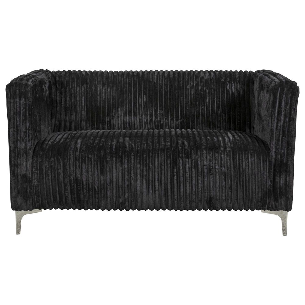 Titanic Furniture Austin Stationary Loveseat in Black Velvet, , large