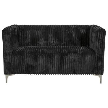 Titanic Furniture Austin Stationary Loveseat in Black Velvet, , large
