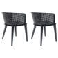 Hearth and Haven Milan Outdoor Dining Chair in Black (Set of 2), , large