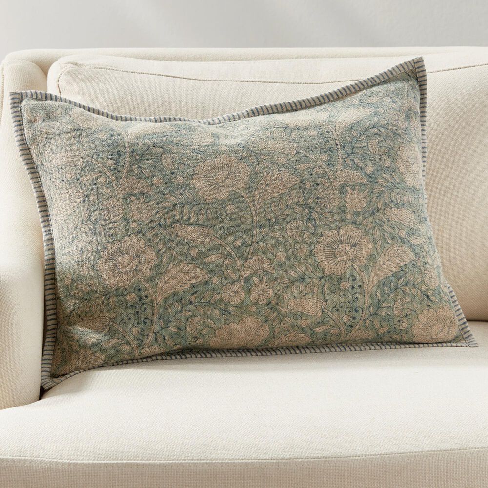 Napa Home and Garden Pascaline 14&quot; x 20&quot; Lumbar Throw Pillow in Blue, , large
