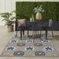 Nourison Aloha 5"3" x 7"5" Grey and Blue Indoor/Outdoor Area Rug, , large