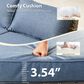 HOMLUX 4-Piece Patio Modular Sofa and Ottoman Set in Denim Blue, , large