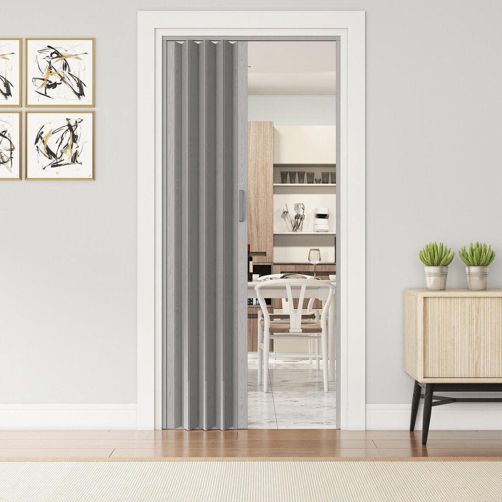 Rta Products Llc Loft Series 48&quot; Premium Double Walled PVC Foldable Accordion Doors in Grey, , large