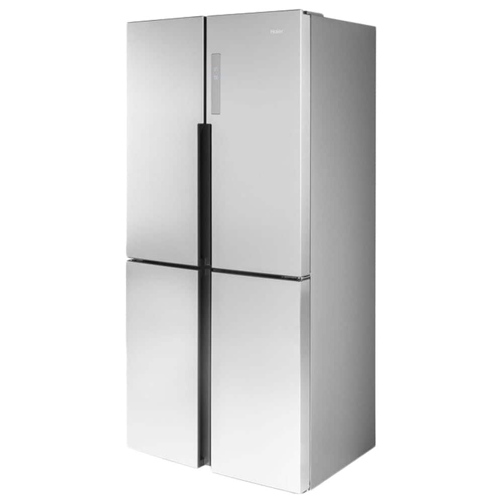 Haier 16.4 Cu. Ft. Counter Depth Quad Door Refrigerator in Stainless Steel, , large