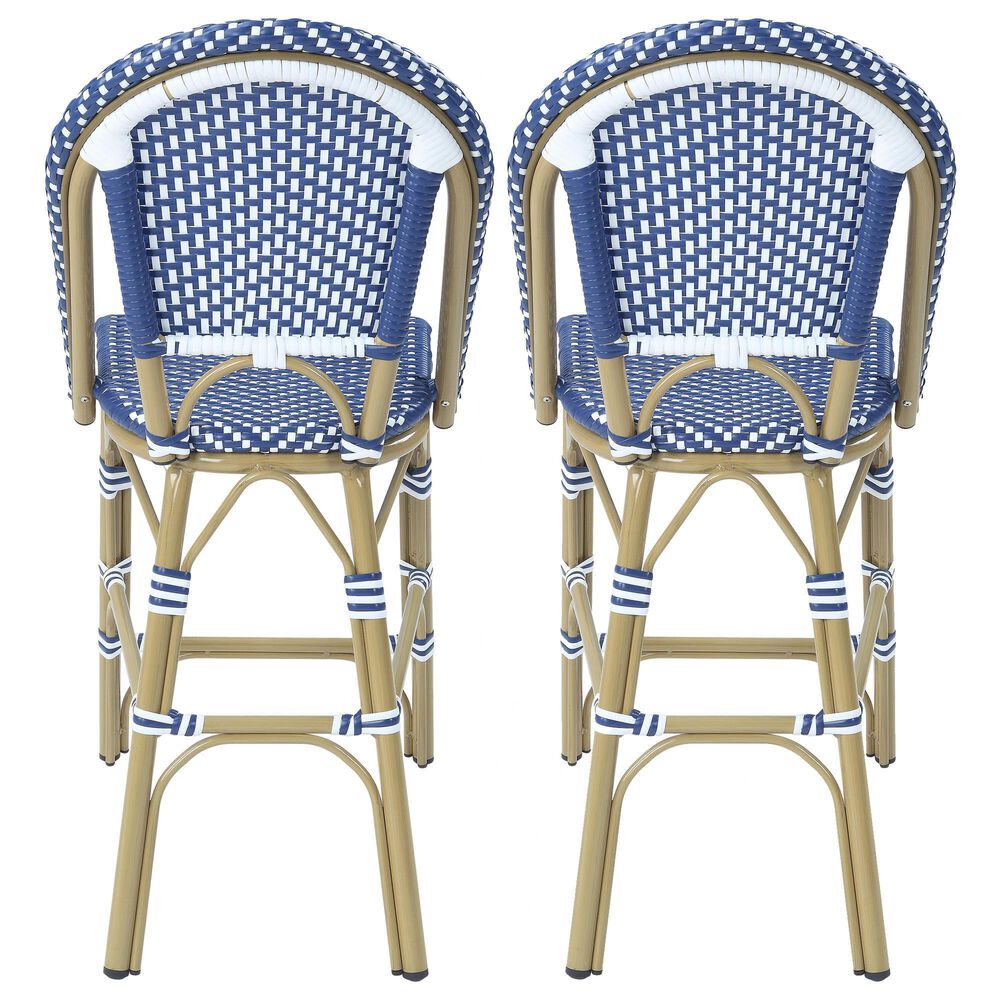 Furniture of America Ventura Patio Counter Chair in Natural, Blue and White &#40;Set of 2&#41;, , large