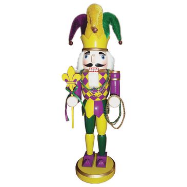 Santa"s Workshop 14.5" Mardi Gras Nutcracker in Gold, Purple and Green, , large
