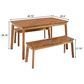 Hearth and Haven 3-Piece Patio Dining Set with Dining Table and Benches in Natural, , large