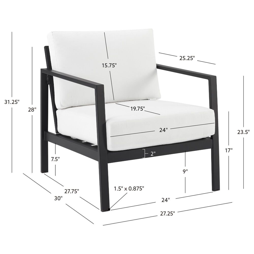 Linon Home Decor Holland Patio Armchair with Black Frame in Natural, , large