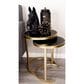 Maple and Jade 3-Piece Round Nesting Accent End Table Set in Gold and Black, , large