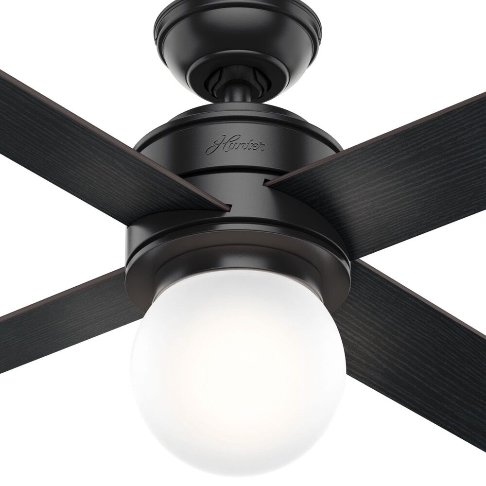 Hunter Hepburn 52&quot; Ceiling Fan with LED Light in Matte Black, , large