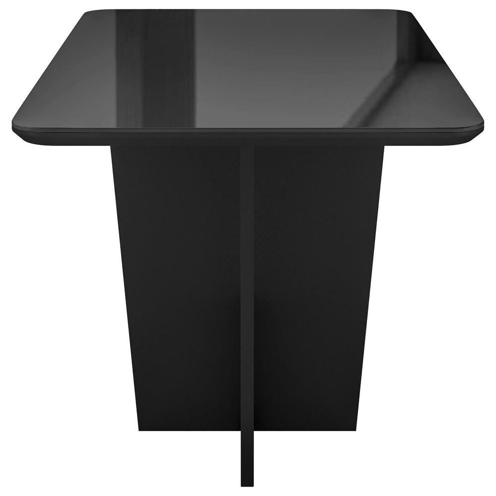 Rta Products Llc Compact Italian Style Dining Table with Painted Glass Top in Black, , large